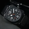 Zegarek na rękę Men Automatyczne zegarek mechaniczny brązowy skórzany czarny guma Ross zegarki zegarki na rękę