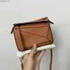 Designer pussel väskor äkta läder nytt mode geometri crossbody womens vår handhållen kuddväska