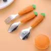 Dinnerware Sets Cute Carrot Short Spoon Fork Children's Tableware Set Complementary