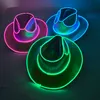 Cappelli da festa Disco wireless Disco Luminous Lumino Bride Cowgirl Hat Cap Light Light Bar Bachelorette Forniture per feste lampeggianti Flashing Neon Western Cowboy Cappello 230814