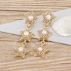 Dangle Ohrringe Aibef Fashion Pearl Statement Long Drop Star für Frauen, die Hochzeitsfeier hängen weibliche CZ Fein Schmuck