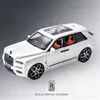 1 20 Rolls Royce Cullinan SUV Alaşım Model Oyuncak Diecasts Metal Döküm Sesi ve Hafif Araba Oyuncakları LDREN ARAÇ T230815