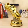 Decorative Objects Figurines Resin Football Golden Boot Trophy Statues Soccer Trophies Football Fan Gift Home Office Decoration Model Decor Crafts 230814