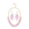 Подвесные ожерелья Новое прибытие женское модное акриловое ожерелье Яркие серьги Mticolor Let Als в стиле листья алмазные серьги еврей dhs5r