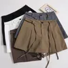 Shorts femminile Donne Lace-up abito alto piega in alto piega dimagrante a gamba a gamba a gamba 2023 plood sciolto a pieghe estive