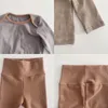 Kleidungssets Mode gestreifte Babys Cap Herbst Born Baby Cothes Set 2023 Pyjama Home Anzug für Mädchen Jungen
