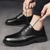 Dress Shoes Leisure Leather Men Oxford Black Brown Formal Footwear Lace Up Wedding Party Shoe Casual Man Business Sneakers 230814