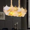Ljuskronor vardagsrum ljuskrona kreativ lyxhall hängande lampa post-modern restaurang bar belysning designer ginkgo blad inomhus dekor