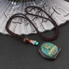 Anhänger Halsketten Amulett Holz Mala Perlen Halskette Vintage Buddhist Charms for Men Frauen Erklärung Buddha Schmuck