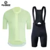 Cykeltröja Set Ykywbike Cycling Jersey Set Man Mtb Bicycle Clothing Summer Wear Mountain Bike Cycling Bib Shorts Set Maillot Ropa Ciclismo Suit 230814