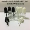 3ml mini garrafa vazia de esmalte de vidro com escova tampa preta / branca 16 * 42mm redondo transparente cosmético cosmético esmalte amostra recipientes tubo fftwc