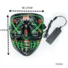 Feestmaskers geleid masker Halloween Party Masque Masquerade Maskers Neon Maske Light Glow in the Dark Mascara Horror Maska Gloeiende masker Purge 230814