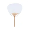 Decorative Figurines White Round Bamboo Pai Fan Chinese With Handle Calligraphy Painting Blank Art Creative Product For