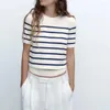 Camisolas femininas de verão de três cores coloridas de manga curta de manga curta