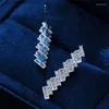 Stud Earrings Korean Ins Simple White Crystal Temperament All-match 925 Silver Needle Hypoallergenic Exquisite Birthday Gift