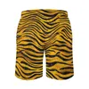 Men's Shorts Tiger Print Board Quality Man Beach Pants Gold Animal Stripes Big Size