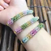 Strand Natural Tourmaline Faceted Bracelet Reiki Healing Stone Jewelry Gift Party Girl Birthday Presente 1pcs