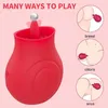 Sex Toy Massager Powerful Rose Vibrator with Tongue Licking Oral Nipple Clit Clitoris Stimulator Female Adults for Womans