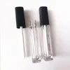 25 ml tom fyrkantig läppglansrör plastklart läppstift läppbalsam flaskbehållare med läppborste svart lock för resor och hemanvändning JNVTV