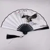 Decorative Figurines Chinese Style Silk Fan Folding Wedding Art Gift Dance Hand Held Vintage Bamboo Flower Decoration