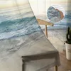 Kurtyna Sunset Sea Scenerie Malowanie zasłon okiennych sypialnia nowoczesna drapa Sheer Tiul Valcess