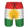 Pantaloncini da uomo nuotare estate costumi da bagno uomo nuotare tronchi da spiaggia bordo maschio abbigliamento pantalone bandiere di kurdistan verde rosso bianco