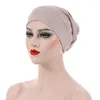 Ethnische Kleidung mit muslimische Hijabs -Kappen unterstreichen für Frauen Baumwolle Schleierschleier Turbane Head Hijab Bonnet Hut islamische Kopfbedeckung