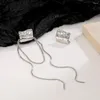 Brincos de backs Real 925 Sterling Silver Fashion Box Chain Cuff Clip On for Women Wedding Party Fine Fine Jewelry Gift