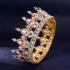 Brudkristaller Huvudstycken Vintage Royal Queen King Tiaras och krönar Menwomen Pageant Prom Diadem Ornament Wedding Jewelry Accessorieszz