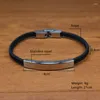 Bedelarmbanden punk luxe op maat gemaakte touw ketting armband vrouwen diy handgemaakte roestvrijstalen id sieraden