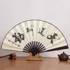 Figurine decorative 1pcs Vantage Bamboo Fan Style cinese in tessuto pieghevole Craft Craft Dance Dance Dance Decorazione della casa