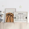 キャンバス絵画漫画秋の服の名前ジャージーキッズバスケットボールコートポスターとプリントウォール写真キッズベッドルームリビングルーム装飾WO6