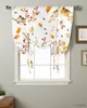 Curtain Autumn Leaf Bird Fruit Window Curtain for Living Room Home Decor Blinds Drapes Kitchen Tie-up Short Curtains R230815