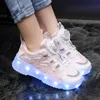 Sneaker Bambini che brillano bambini luminosi per ragazzi ragazze a led scarpe illuminate colorate USB in carica 230815
