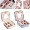 Storage Bags Jewelry Box Organizer Display Multifunction Makeup With Mirror Portable Case Zipper