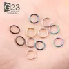 Labret Lip Piercing Jewelry 10Pc G23 Hinged Segment Nose Ring 16g 14g Nipple Clicker Ear Cartilage Tragus Helix Unisex Fashion 230814