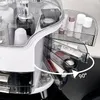 Boîte de rangement cosmétique 1pc, boîte de maquillage anti-poussière multifonctionnelle, trousse de maquillage transparente