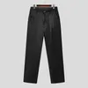 Men's Pants INCERUN 2023 Korean Style Men Trousers Solid Flash Fabric Pantalons Fashion Selling All-match Loose Straight Leg S-5XL
