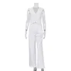 Damen zweisteuelhafte Hosen Sommer weiße Baumwollwäsche Sets für Frauen modische ärmellose Weste Tanktop und hohe Taille Wide -Bein -Anzug Outfit