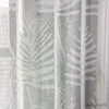 Cortina Folhas brancas modernas cortinas de tule transparente para a sala de estar JACQUARD JACQUARD CORTULA DE CORTA DE LUXO R230815