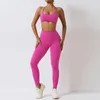 Active Set Yoga Set Women's 2-Piece Gym Clothes Push Up Clothing High midje Leggings Fitness Shorts Sports Bra Workout Tracksuit Sportswear