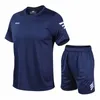 Herrspårar 2 datorer/set Tracksuit Gym Fitness Badminton Sports kostym Kläder som kör jogging Sport Wear Training Workout Set Sportkläder