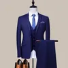 Ternos masculinos feitos sob encomenda do noivo vestido de casamento blazer calças negócios high-end clássico calças SA05-12599