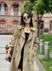 Women's Trench Coats Nice Korean Style Loose Oversized Long Commuting Elegant Coat Double-Breasted Belted Lady Cloak Windbreaker