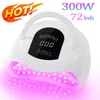 Nail Dryers BM8 300W 72LEDs Dryer Lamp UV LED No Black Hands For Drying Gel Polish Portable Design 230814