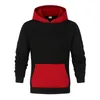 Men's Hoodies Korean Sweater Coat Solid Color Mens Matching Pocket Hooded Pullover Clothes High Neck Long Sleeve Sportwear Colorblock