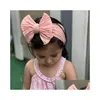 Hair Accessories 2021 Soft Nylon Jacquard Childrens Hairband Baby Super Stretch Bow Girls Big Bows Solid Headbands M2870 Drop Delive Dheul