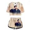 Herren-Tracksuiten Chris Webby Music Fans Midriff-Baring-Sets gedruckt kurzes T-Shirt Gym Streetwear Hosen Frauen