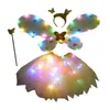 Clothing Sets Girls Birthday Party Glow Skirt Costume LED Light Up Outfit