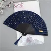 Dekorativa figurer Starry Sky Folding Fan Bronzing Carry runt kinesisk stil kvinnlig sommar bärbar hand hålls